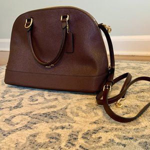 COACH Bag SIERRA SATCHEL Brand New (F57524) OXBLOOD / GOLD NWT